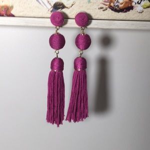 Sugarfix magenta fringe earings